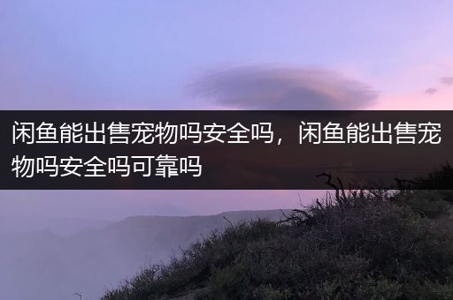 闲鱼能出售宠物吗安全吗，闲鱼能出售宠物吗安全吗可靠吗